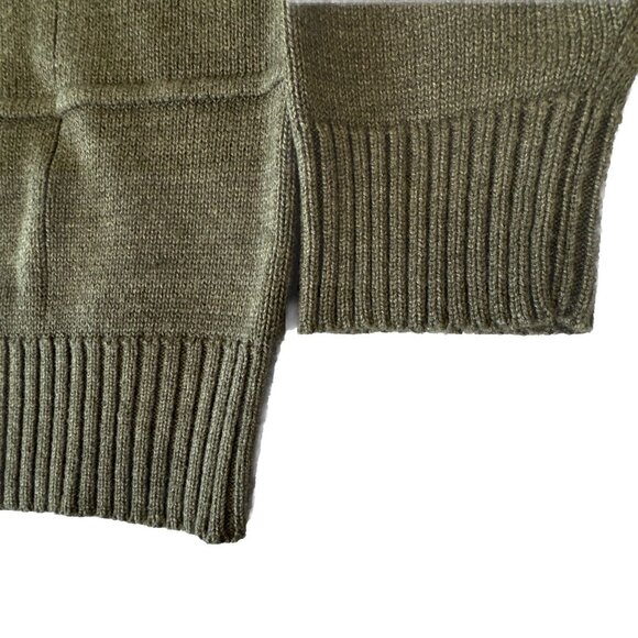 Oscar De La Renta Sweater Men’s L Green Vtg Light Cable Knit - Picture 7 of 11